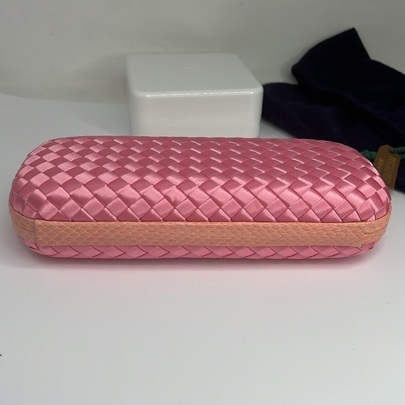 Bottega Veneta Pink Intrecciato Long Knot Clutch Bag Silk Snakeskin - Perfect - Picture 9 of 15